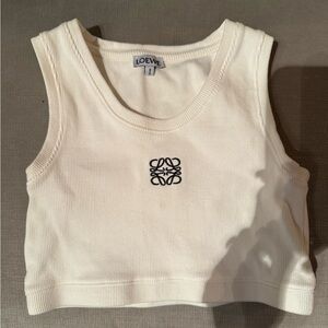 Loewe White Logo Crop Tank Top